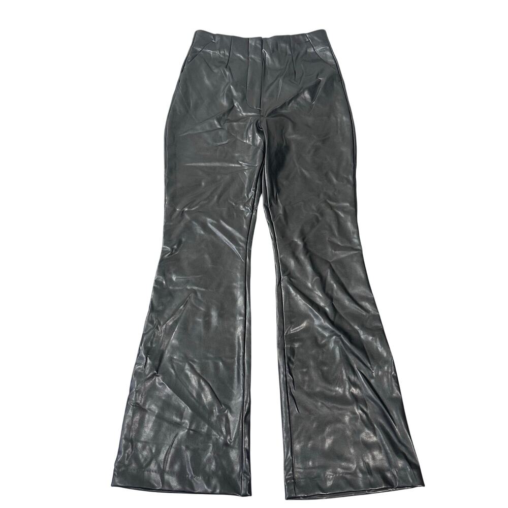 Abercrombie & Fitch Women's Vegan Leather Flare‎ Pants Black Size 27